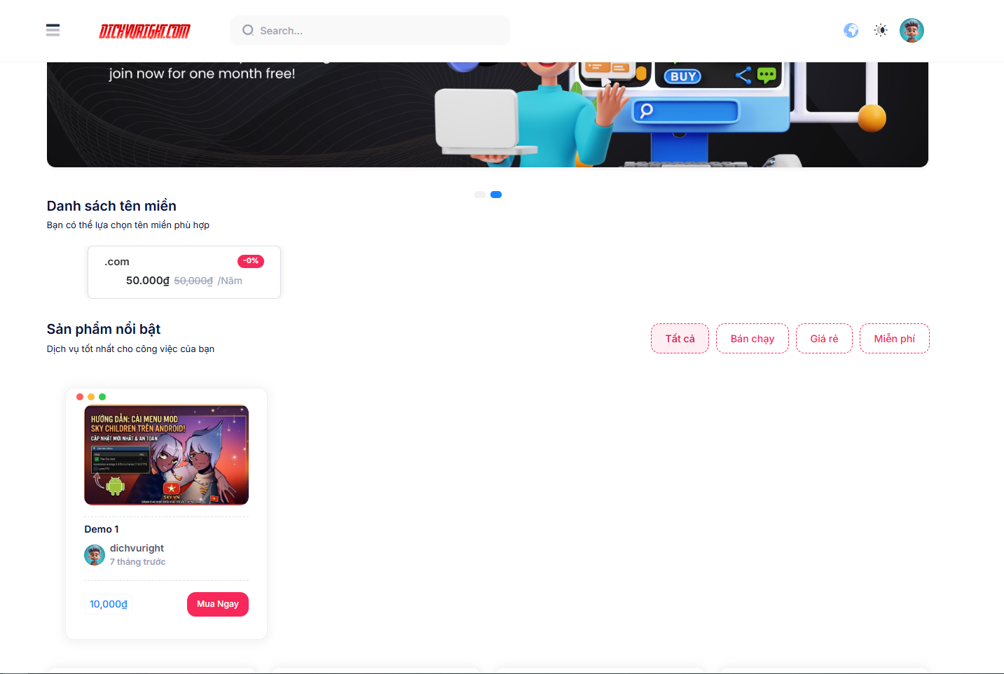 BÁN MÃ NGUỒN THIẾT KẾ WEBSITE BÁN HOSTING TÊN MIỀN