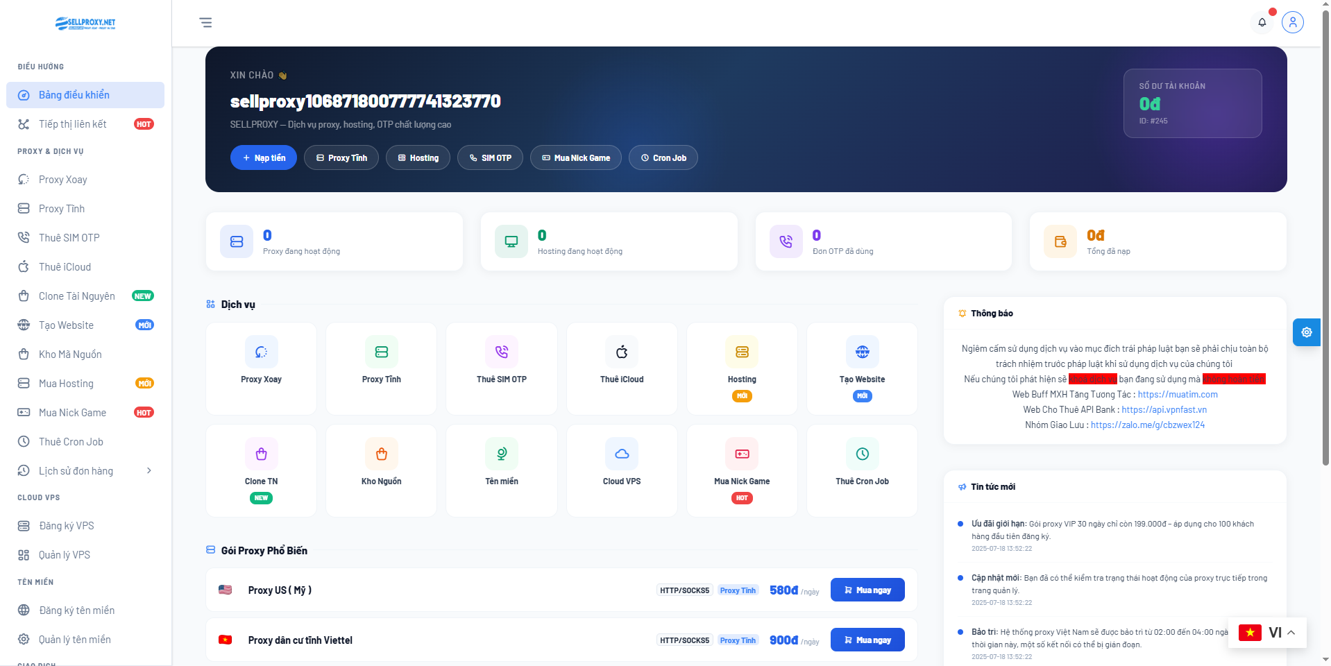CODE sellproxy.net BÁN MÃ NGUỒN THIẾT KẾ WEBSITE BÁN HOSTING TÊN MIỀN BẢN NHIỀU LOẠI 2026